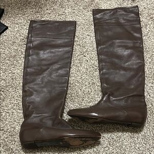 Brown Leather Knee-High Boots